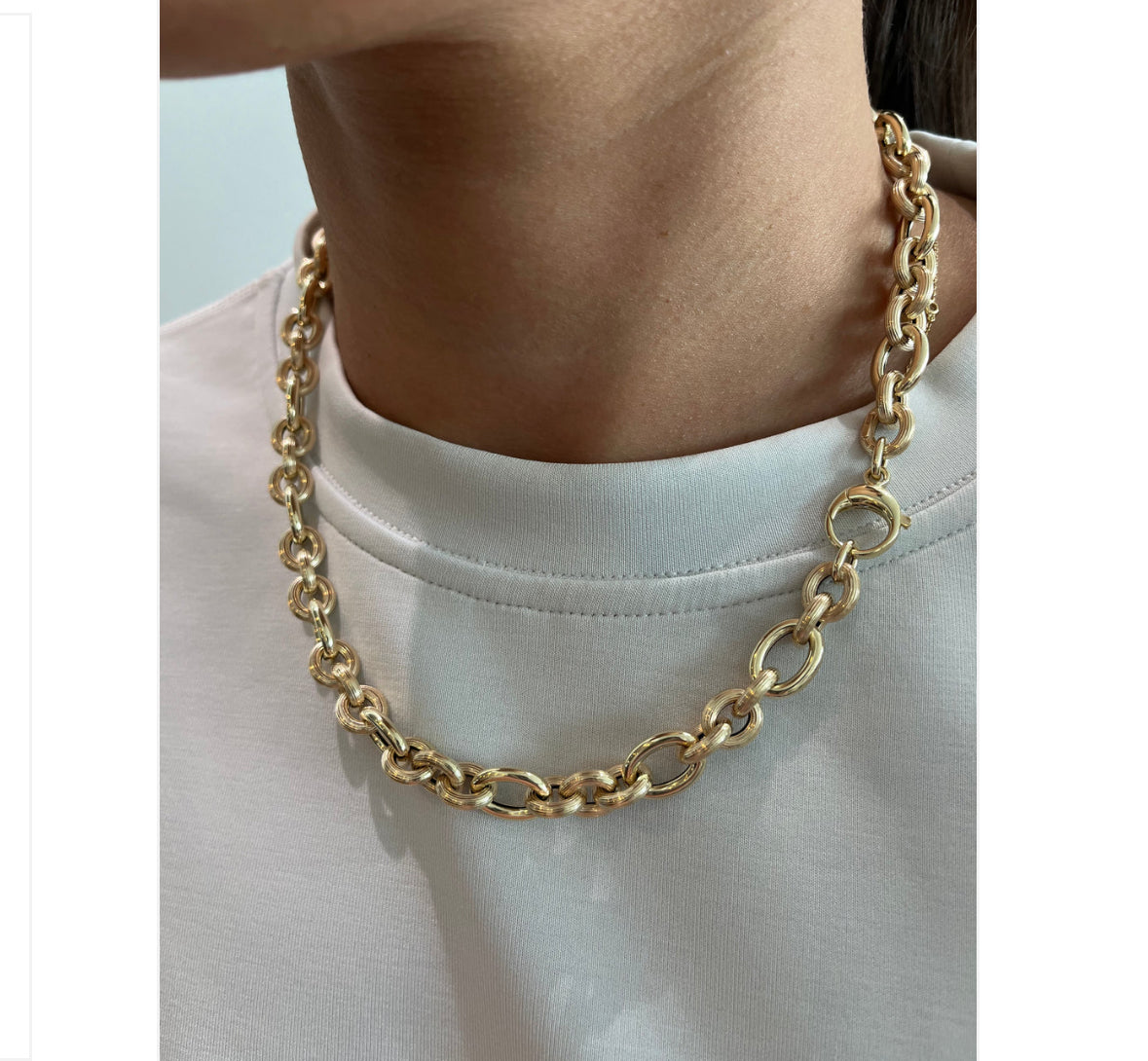 14K Round Link Set