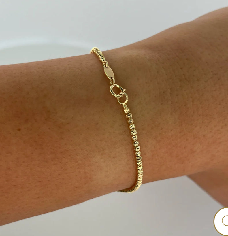 14K YELLOW GOLD BALLS BRACELET