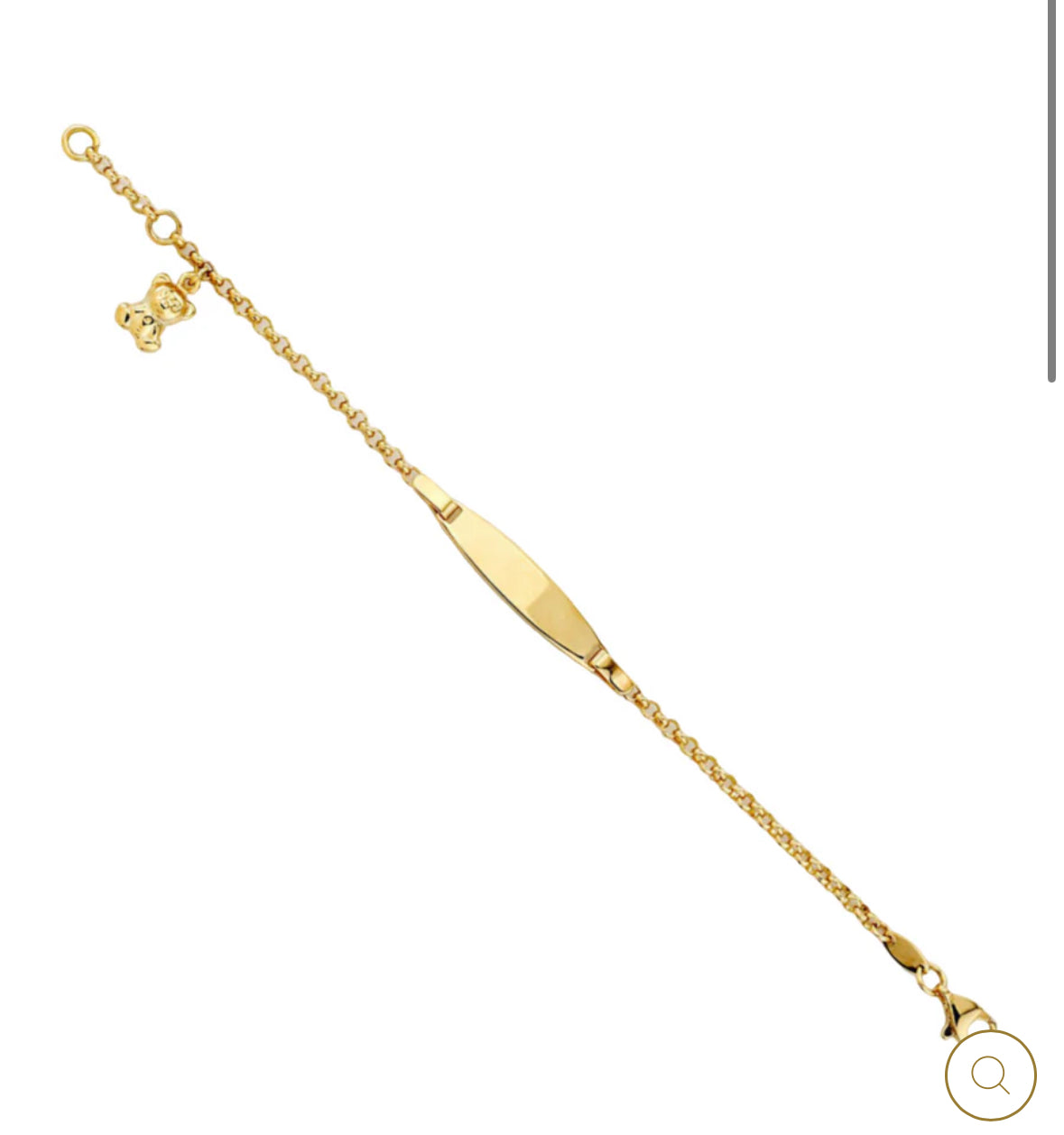 14K ID KIDS BRACELET PENDING BEAR PULSERA OSITO DE BEBE 5-5.5”