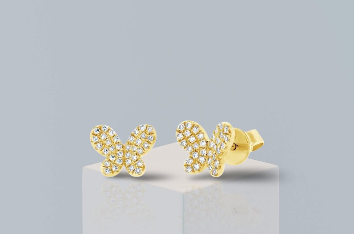 Diamond Butterfly Earrings
