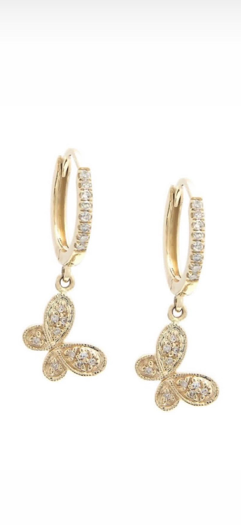 Butterfly diamond earrings