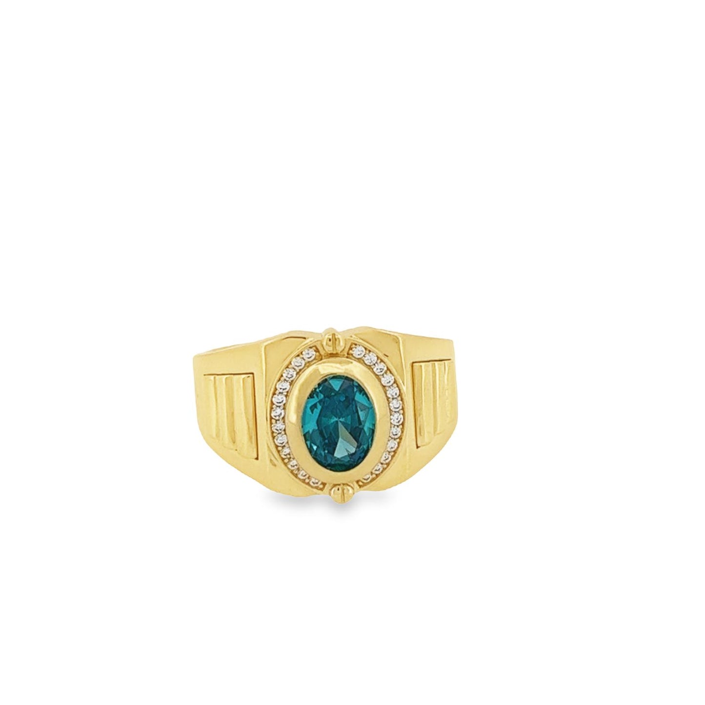 14K Light Blue Men Ring