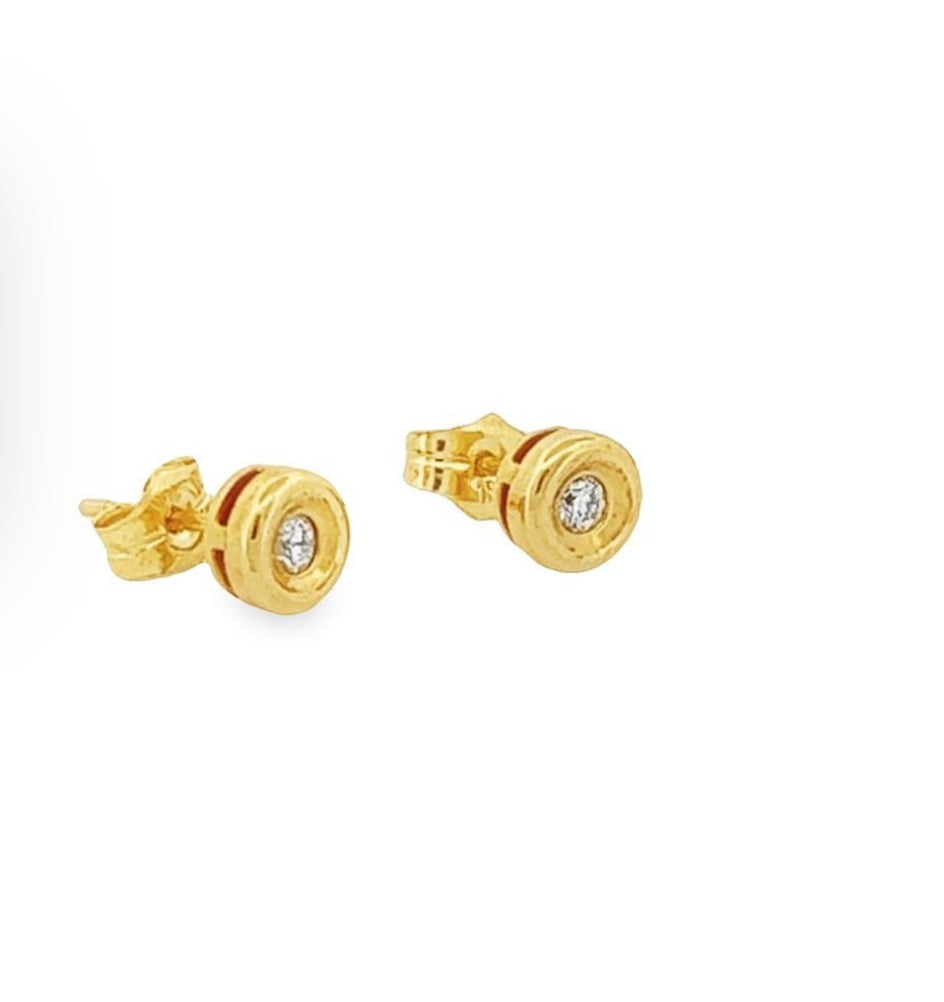 18k Bezel + Diamond Earrings