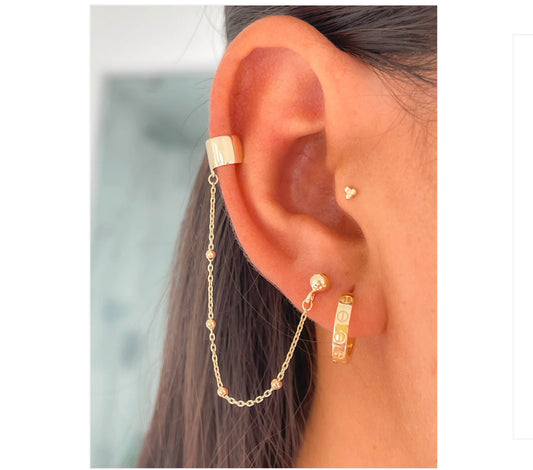 Ear Cuff with Multiball Chain