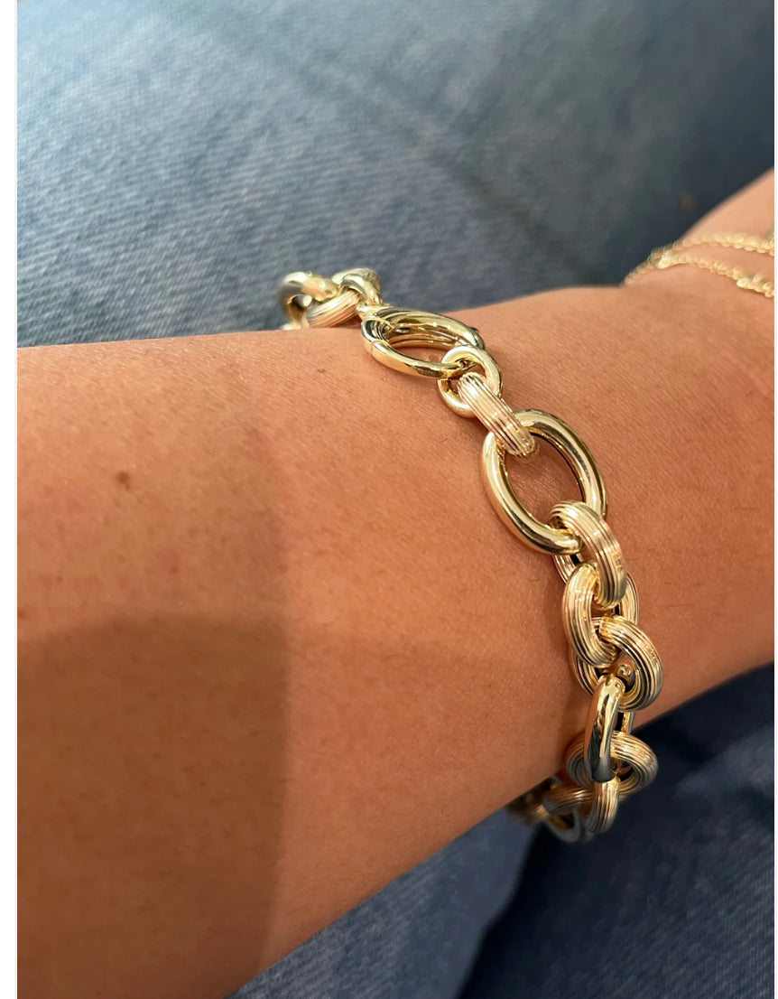 14K Round Link Set