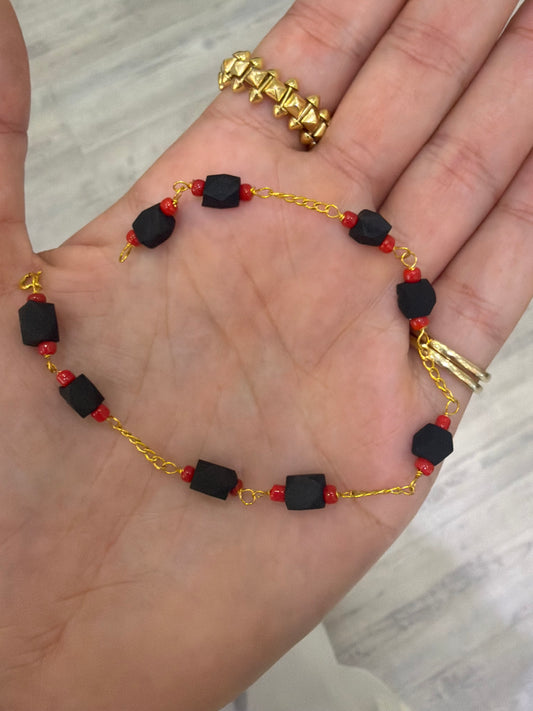 10kt Kids Azabache Bracelet size 6”