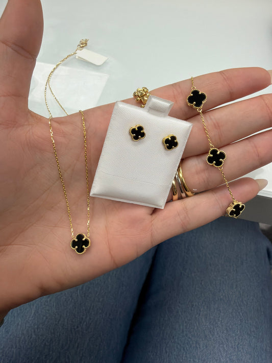 Bracelet flores negra