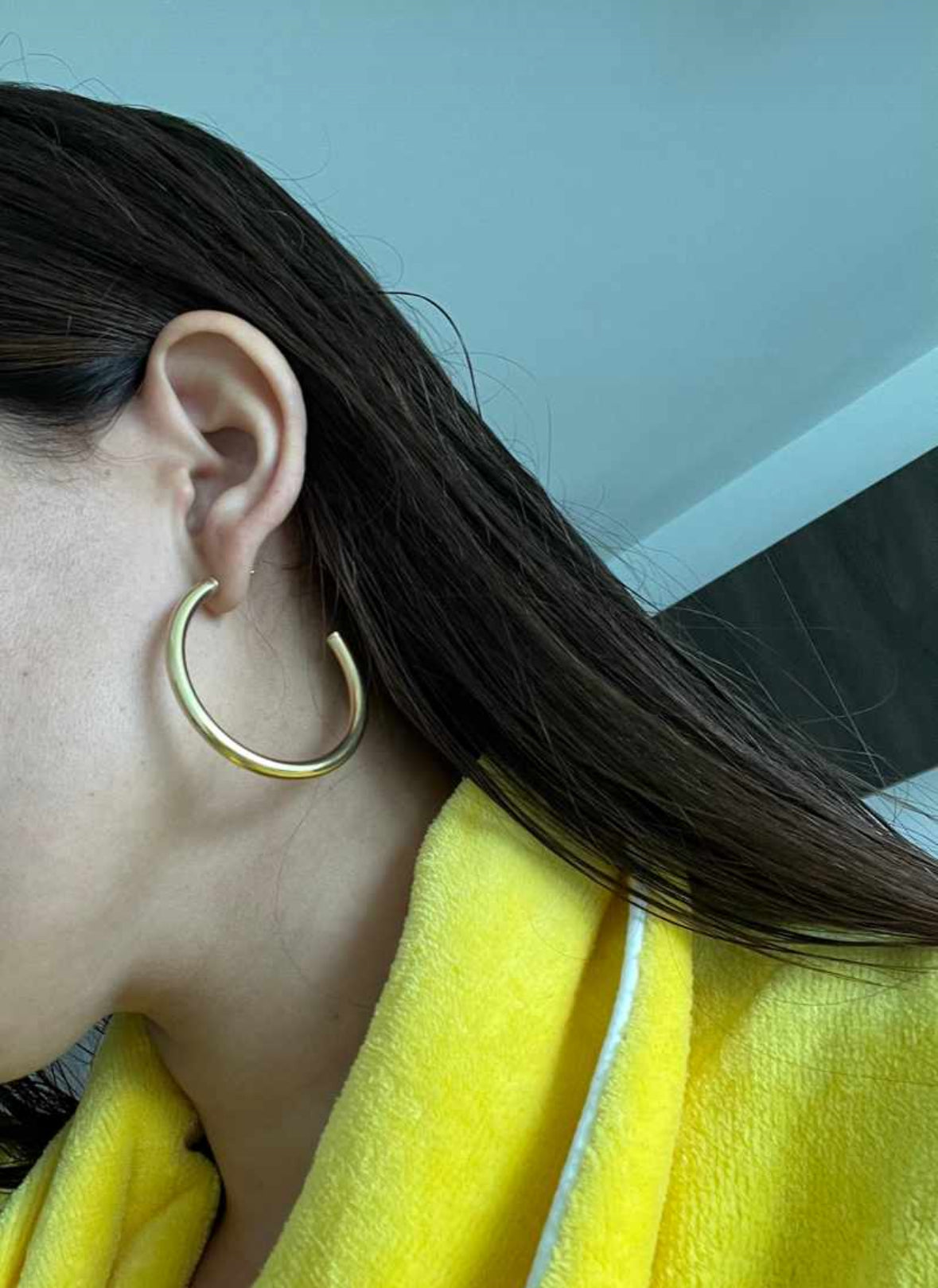 Open Hoop Earrings 14K Yellow Gold