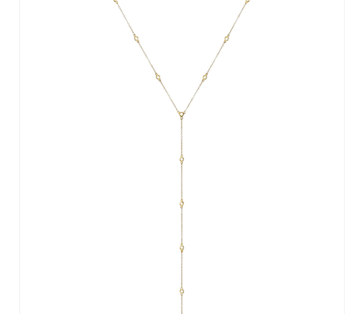 Bezel CZ Lariat Necklace