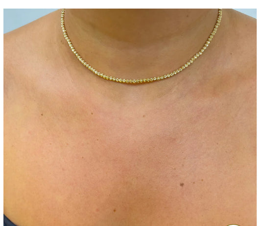 14K BALLS CHOCKER NECKLACE AJUSTABLE