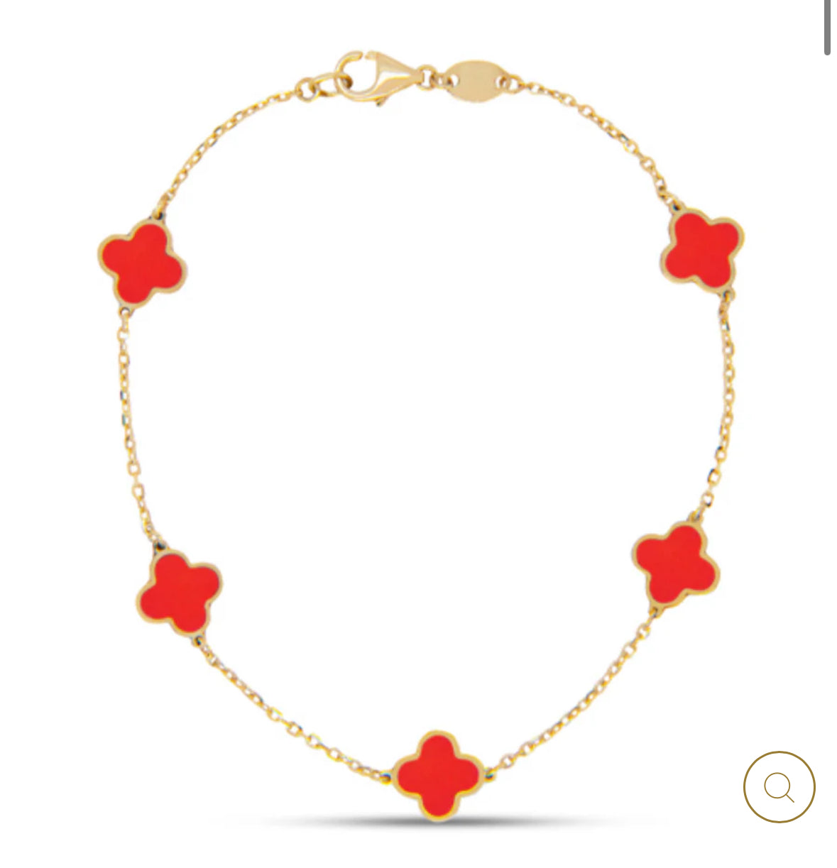 14K GOLD CORAL TREBOL BRACELET (small flowers)