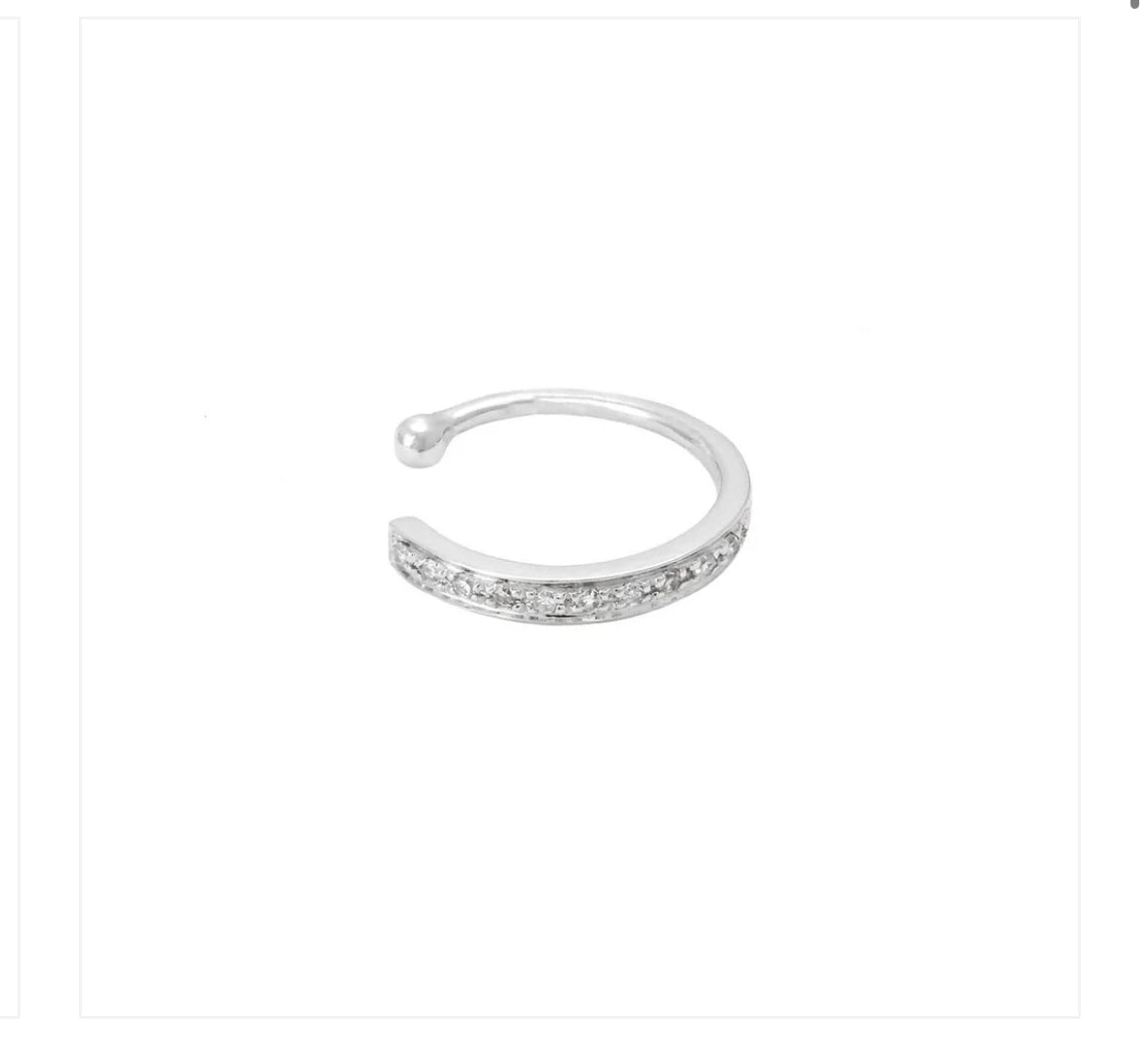 Single Micro Pave Diamond Earring Ear Cuff