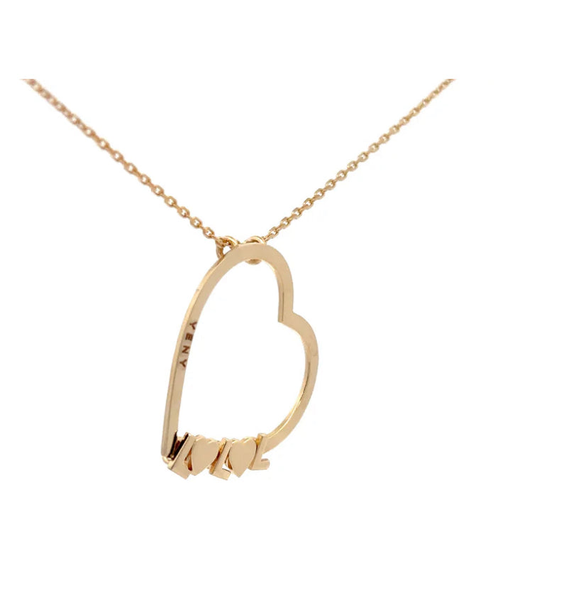 14K HEART PERSONALIZED NECKLACE MOTHER’S DAY PERFECT GIFT