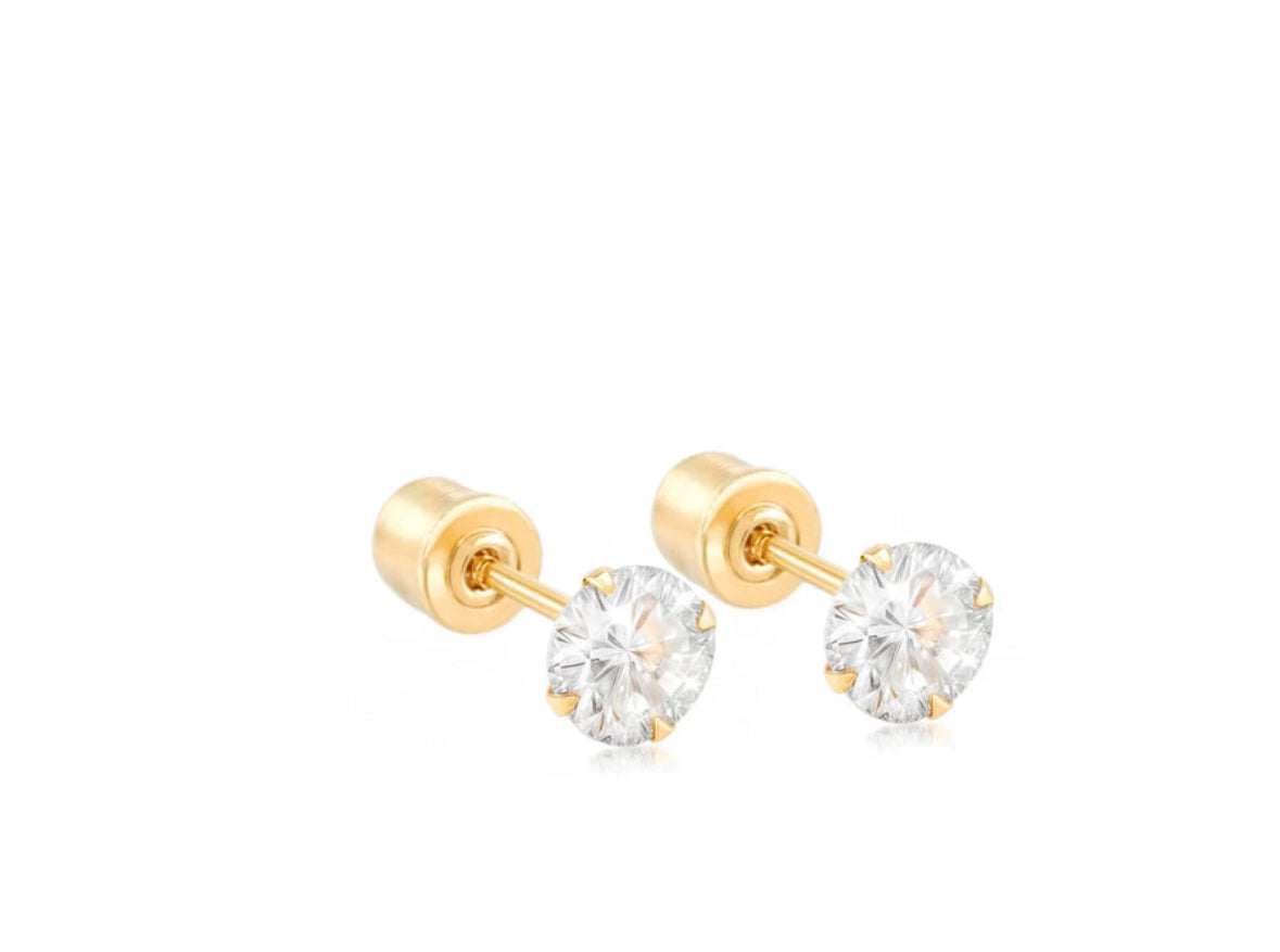 3MM ROUND CZ EARRINGS