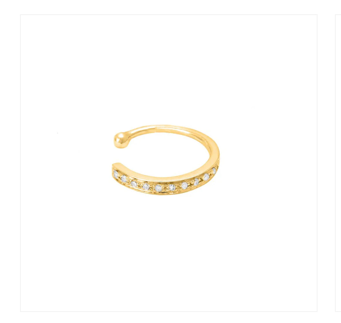 Single Micro Pave Diamond Earring Ear Cuff
