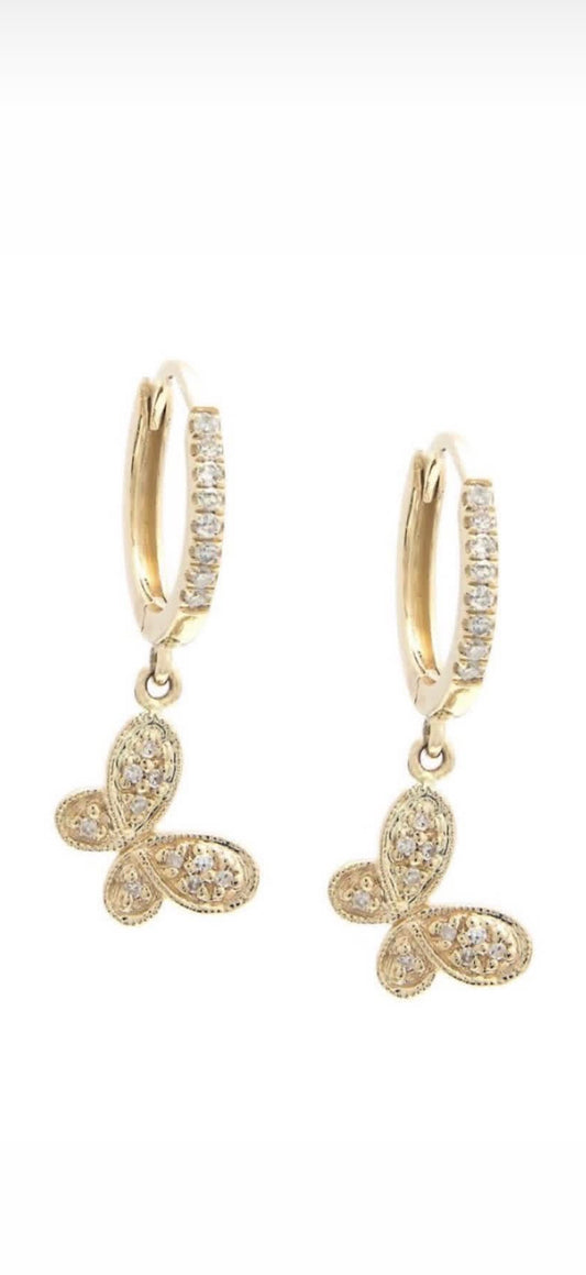 Butterfly diamond earrings