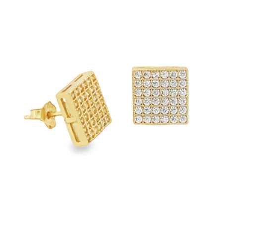 10K FANCY SQUARE EARRINGS