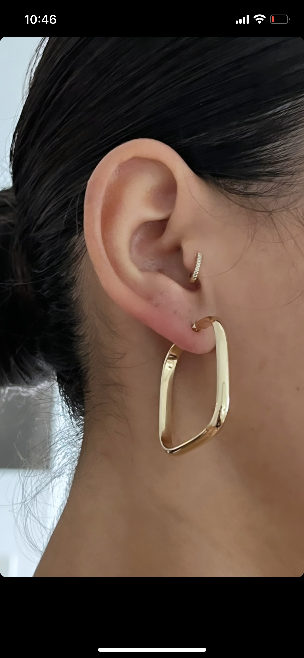 14K Medium Argollas Cuadradas