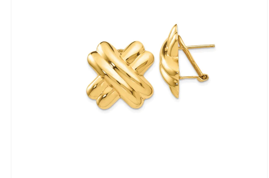 Crossover Omega Earrings