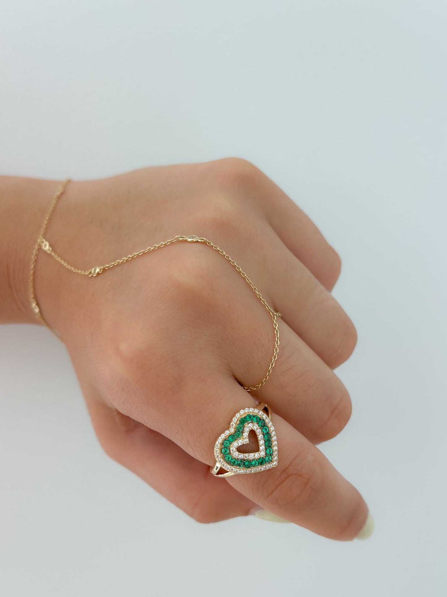 Green heart Ring