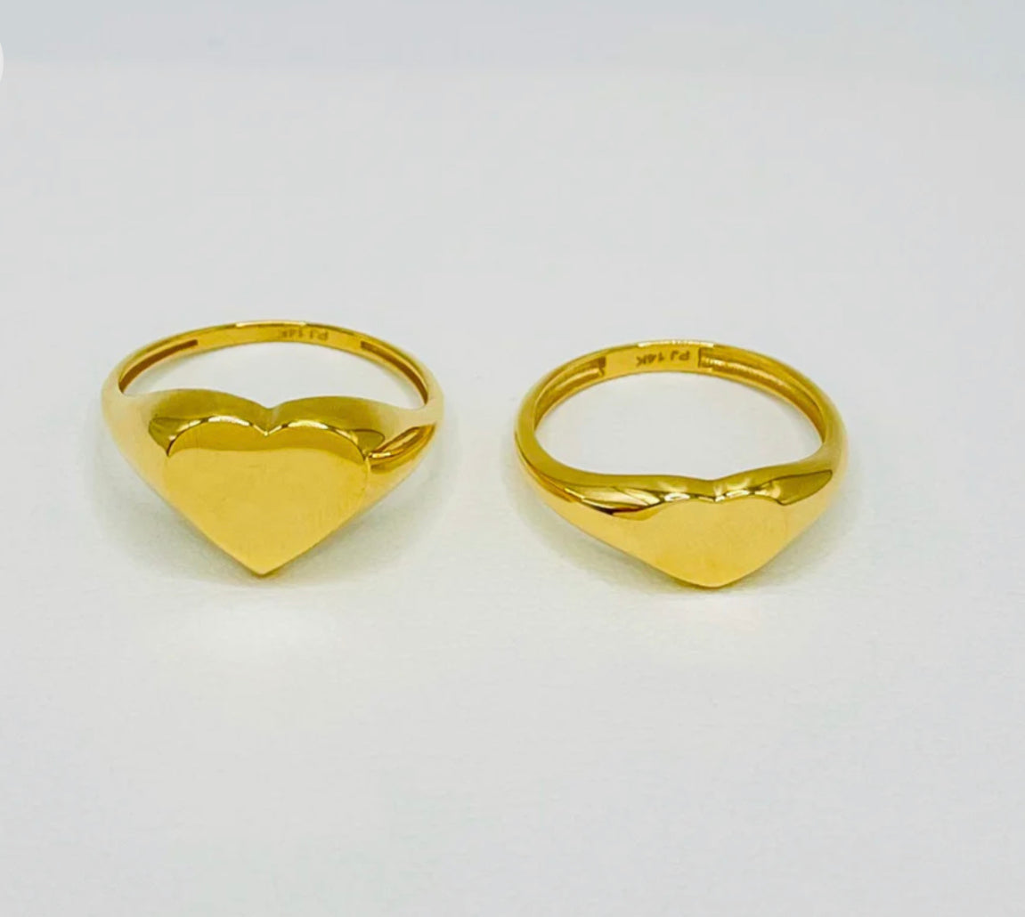 14k Anillos Lisos Corazón