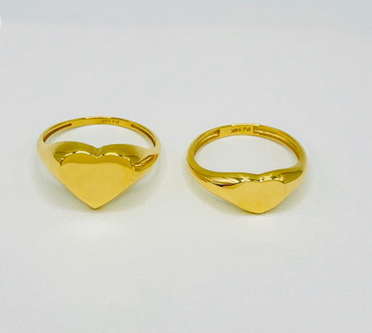 14k Anillos Lisos Corazón