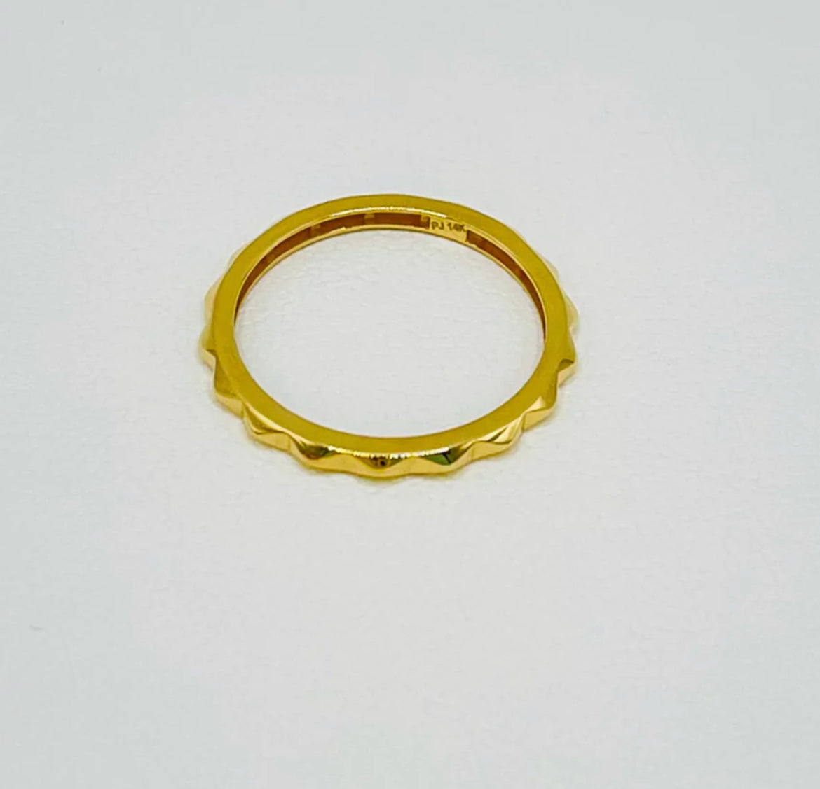 14k Anillo banda puntas